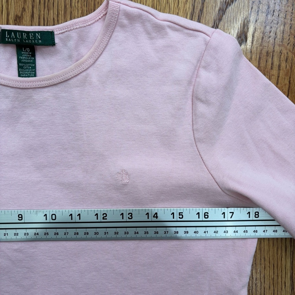 Ralph Lauren Light Pink Long Sleeve Tee - Picture 3 of 4